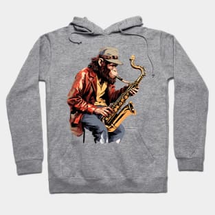 Monkey Playing Saxophone Hoodie